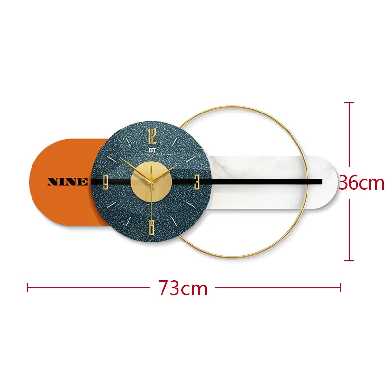 Minimalist Household Orange Mute Large Wall Clock Color:Orange