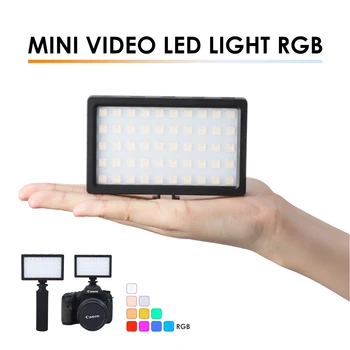 

Mini Vlog LED Video Light Tripod Kit with Handle Colorful RGB Fill Light Photographic Lighting 3200K-5600K for Camera & Phone