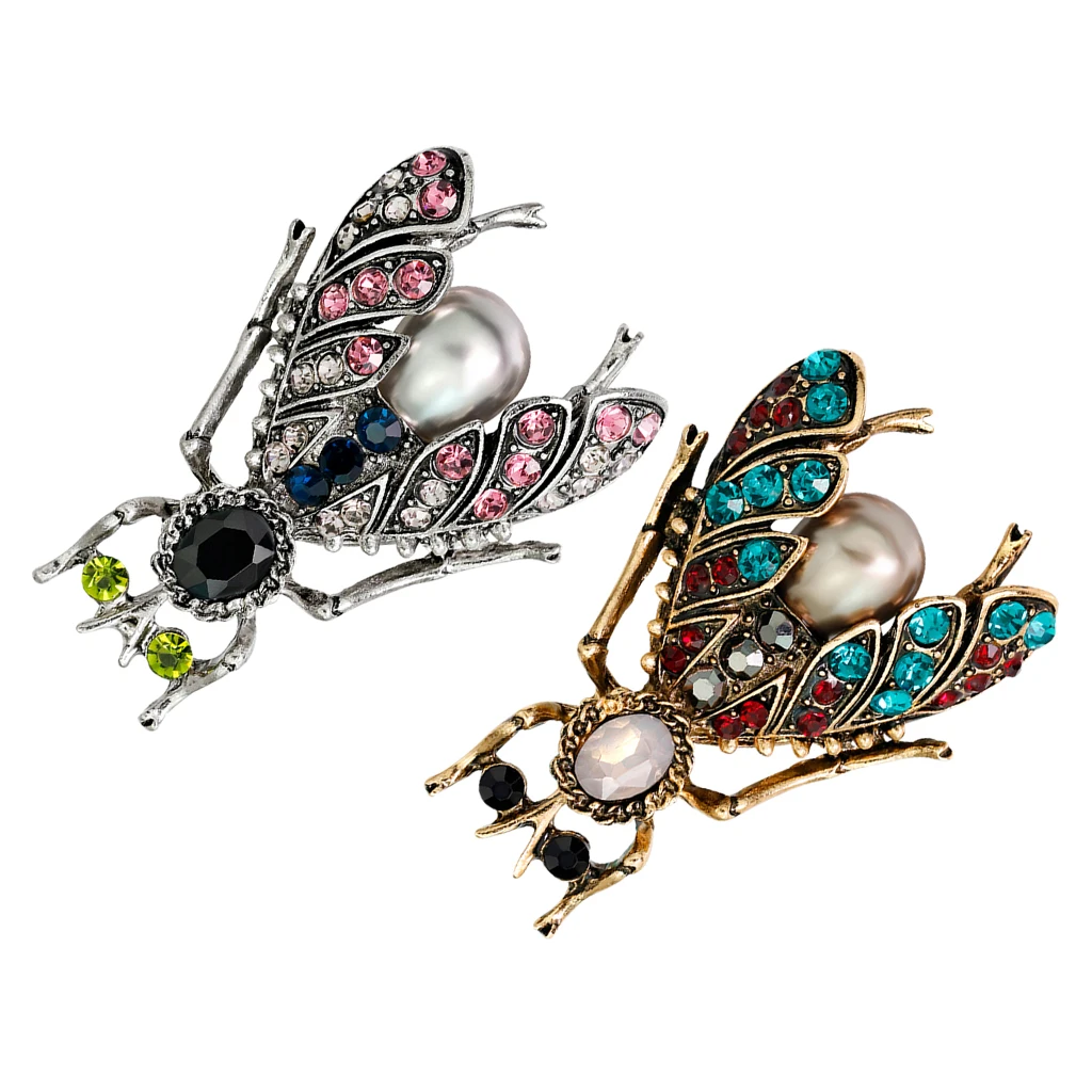 2 X Honeybee Insect Brooch Christmas Gifts For, Wife, Mother, Couple, Valentine