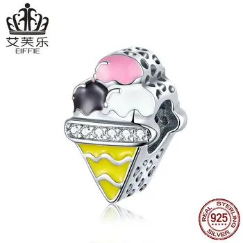 

Color Oil Drop Ice Cream Diy 925 sterling silver original spacer beads for jewelry making Fit charm pandora bracelet