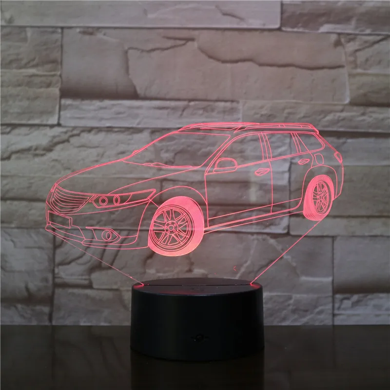 3D автомобильный дизайн, модель ночника, прозрачный ночной Светильник Galaxy lux, 7 цветов, меняющий Ночной светильник, 3D офисный декор, Настольный светильник