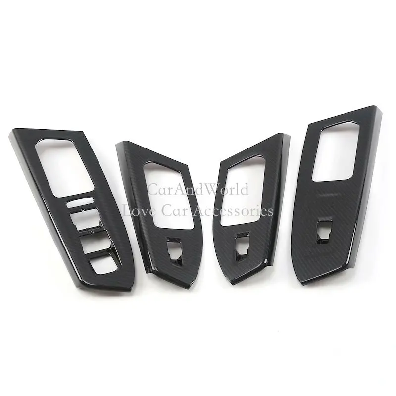 No2-Black 4pcs Для Volkswagen VW Teramont Atlas- интерьер окна лифт переключатель крышка двери подлокотник Кнопка отделка автомобильные хромированные аксессуары из АБС-пластика - Цвет: No2-Black 4pcs