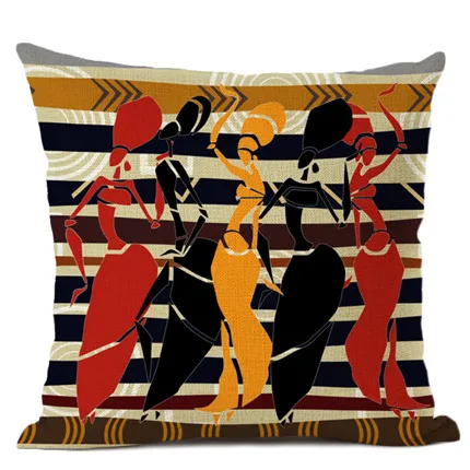 Африканская Женская подушка, домашний диван, художественное украшение, наволочка для подушки, спальная Подушка, наволочка для улицы, Подушка 45*45 см