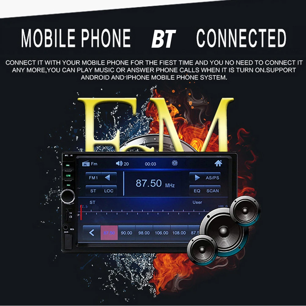 7018 7 дюймов Автомобильный стерео радио MP5 плеер FM USB AUX BT сенсорный экран авто мультимедийный плеер