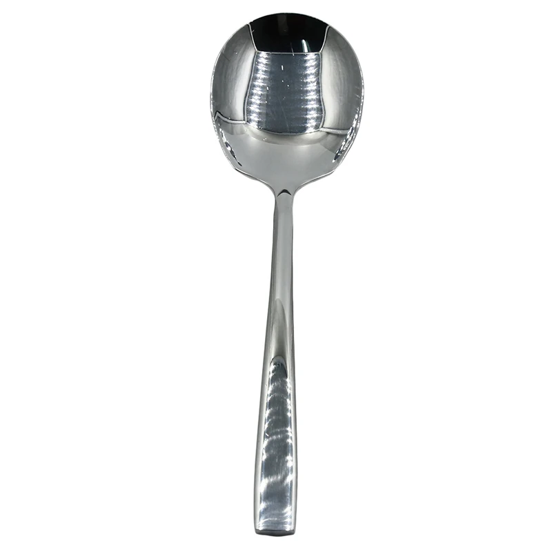 Dinner Spoon Large Buffet Serving Spoons Thickness Round Soup Rice Coffee Western Restaurant Bar Public Tableware Gadgets