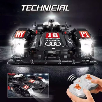 

23011 RC Car Bricks R18 Technic MOC Model Building Blocks Remote Control Car with RC MOTOR LED Light Racing Toys For Children