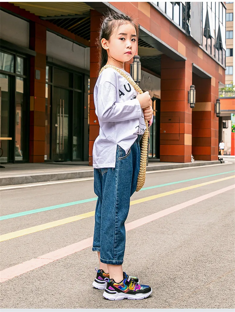 PINSEN 2019 Autumn children's sneakers Girls Shoes Kids Sport Shoes Shining Fashion Casual Child Shoes For Girl chaussure enfant (11)