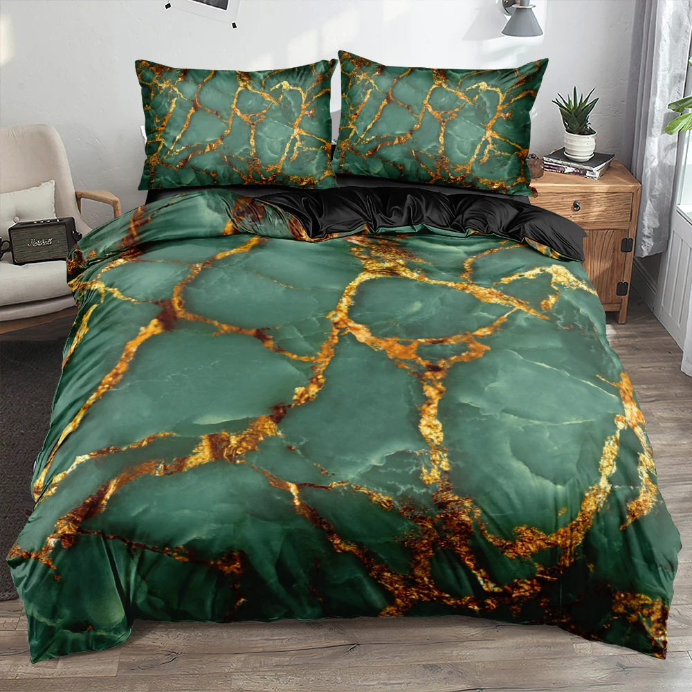 Marble Bedding Sets Pillows Case Duvet Cover Bed Comforter Cover Set Full /Queen 