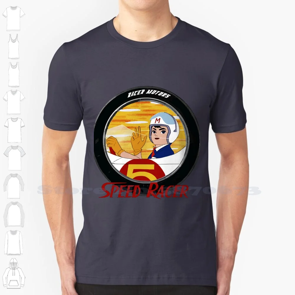 Speed Wave Red Font Fashion Vintage Tshirt Magliette 5 Chiim Chiim Mach Mach 5 Mach Five Rex Racer Speed Trixie Pops