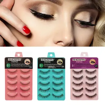 

New 1pc Fashion 5 Pairs 13 Styles Naturally Crisscross Handmade Thick False Eyelashes Soft Eye Makeup Extension Tools Eyelash