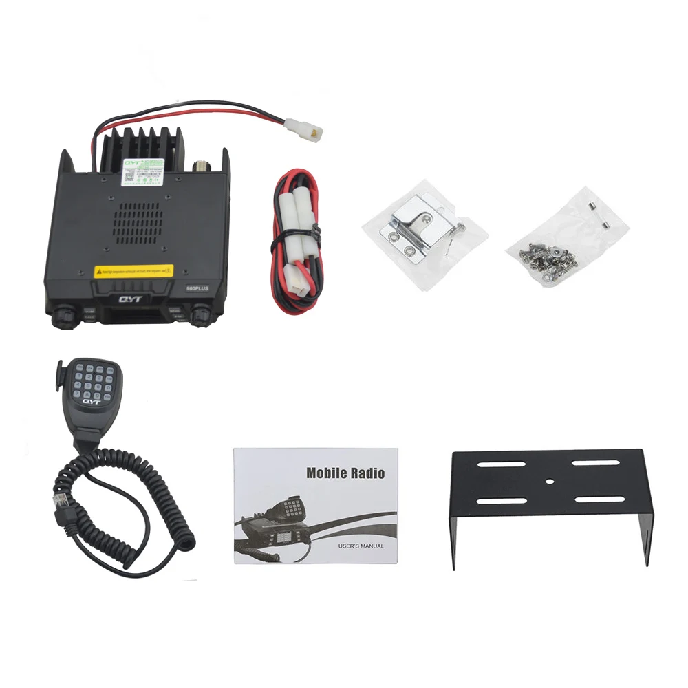 QYT KT-980PLUS High Power 75W(VHF) 55W(UHF) Dual Band Quad Standby Mobile Radio 200 Channel 10-20km Car Radio 980plus