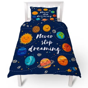 

Cartoon Planet Pattern Duvet Cover Pillow Case Quilt Cover Set Bedclothes Single Bedding Sets For Bed