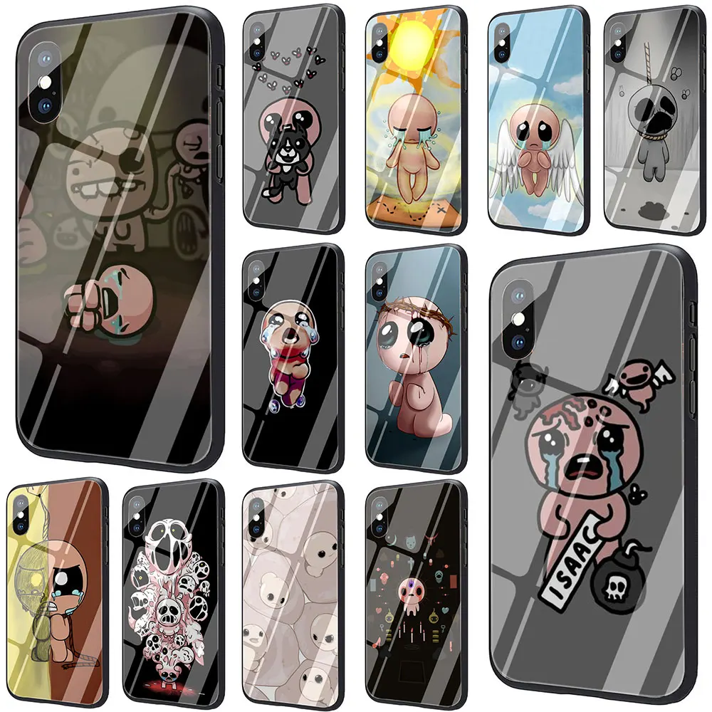 

EWAU the binding of isaac Tempered Glass Phone Cover Case For iPhone 11 Pro 6 6S Plus 7 8 Plus X XS XR XS Max