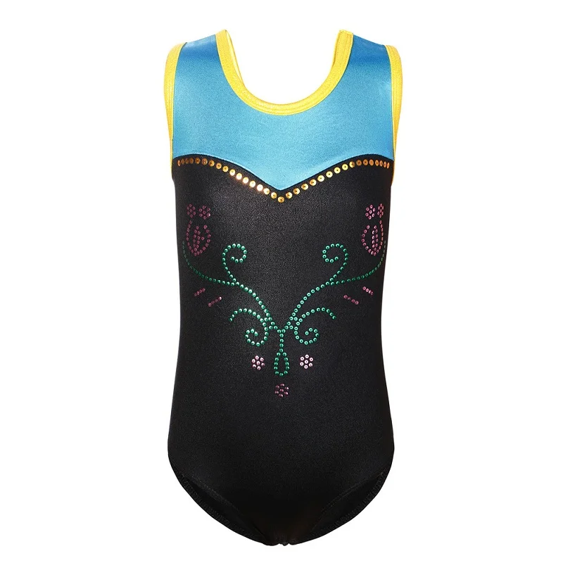 BAOHULU 3-12 Years Girls Gymnastics Leotard Black Sequin Ballet Leotards for Kids Sleeveless Ballet Dance-Wear for Performance - Цвет: B200 Black