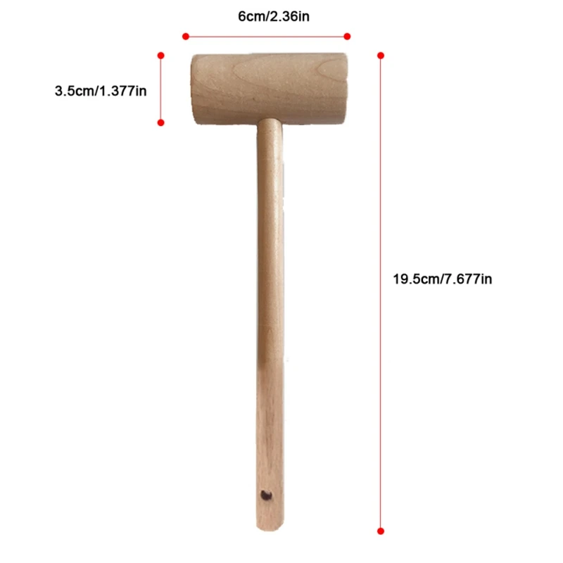 Wooden Meat Hammer Dual-side Meat Kitchen Wooden Crab Lobster Mallets Seafood Tool Carving Tool Jewelry Making Hammer