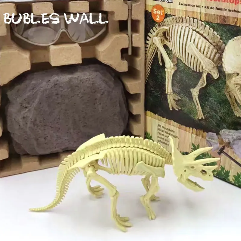 

Triceratops Plus Dig Kit Dinosaur Skeleton Model Toys Funny Archaeological Dig Family Games Kids Home School Educational Gifts