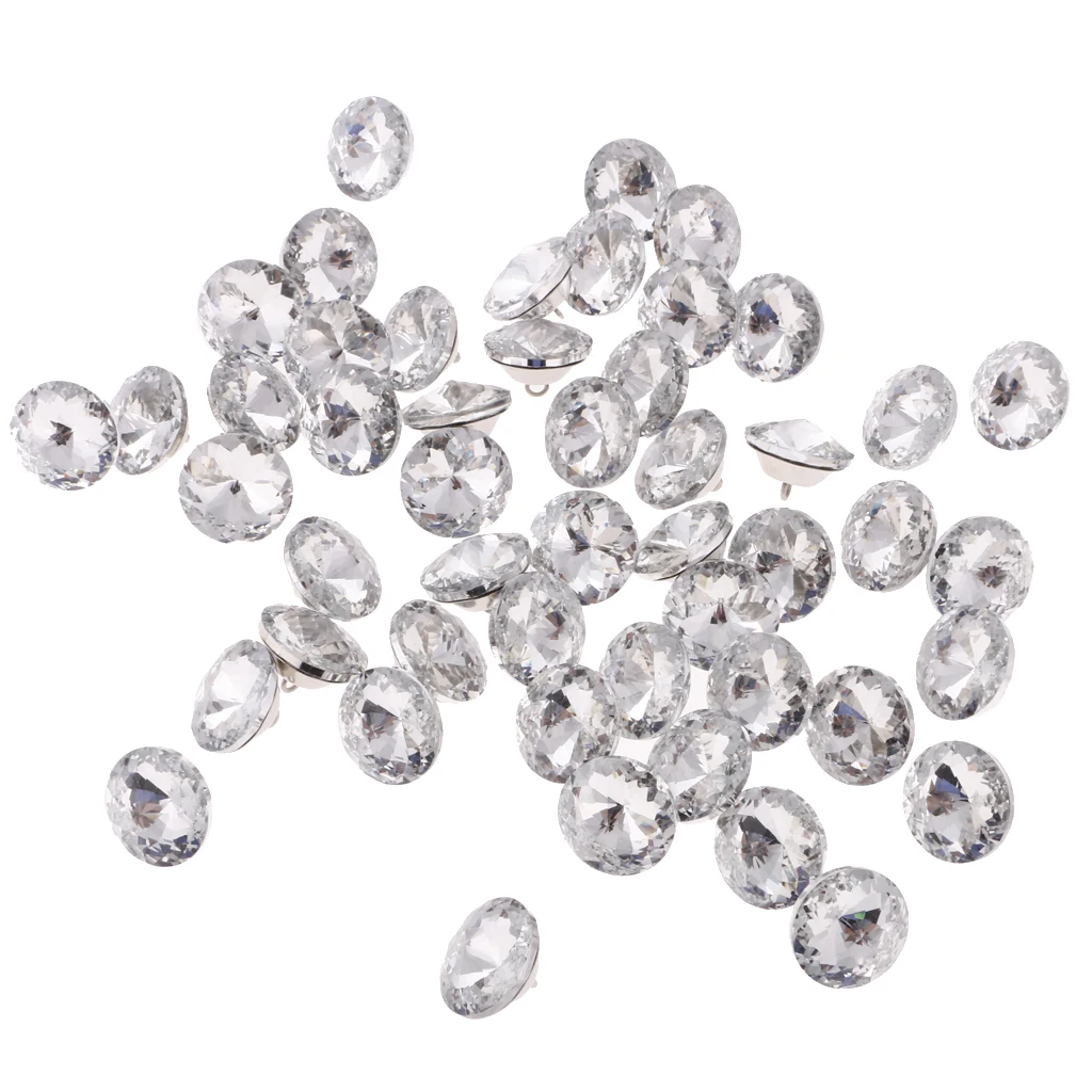 50pcs Flower Crystal Buttons For Sewing Sofa Upholstery Button DIY Crafts De