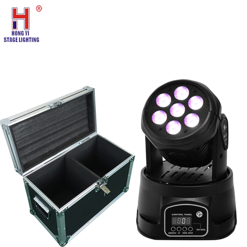 Moving Head RGBWA LED Мини Перемещение Wash 7*12 Вт DMX 512 перемещение головы мыть ночной клуб освещения с кейс экспресс-доставка