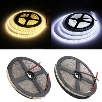 

5M 48W DC12V 600 leds Tape SMD 2835 Waterproof IP65 White/Warm White Tape LED Flexible Strip light Christmas Home Decoration