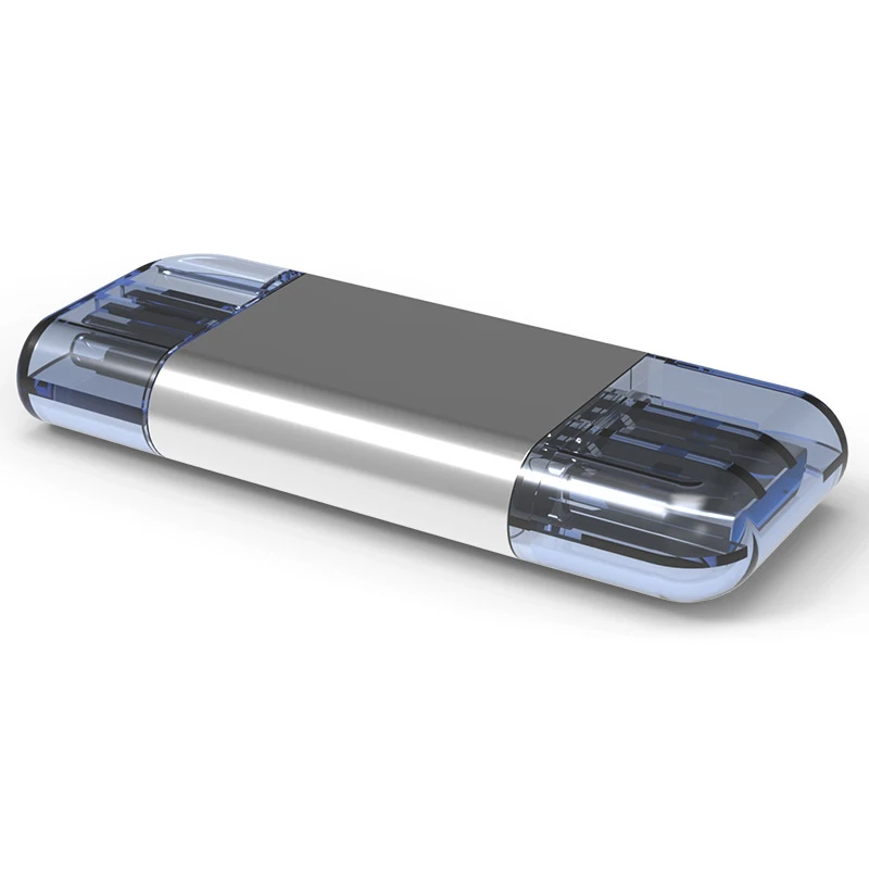 LEORY кард-ридер тип-c к Micro SD/USB кард-ридер 2 в 1 USB3.0 для мобильного/ПК использование нано-карты памяти чтение для HUAWEI нм карты - Цвет: Серебристый