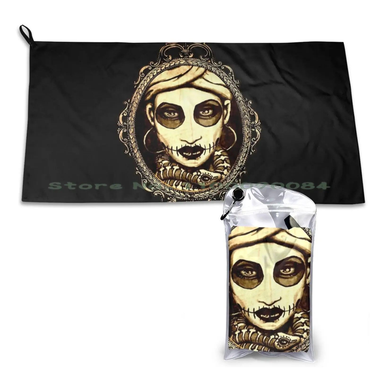 Быстросохнущее полотенце Мари лаверо, королева вуду, Спортивная портативная ванночка для спортзала, Мари лаверо Нола, Новый Орлеан, языческая черная волшебная ведьма