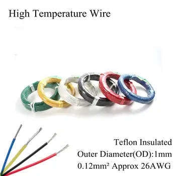

26AWG 0.12mm² High Temperature Wire PTFE Insulation Resistant Cable Tinned Tin Silver Plated Copper Wrapping Wires 0.12mm Square