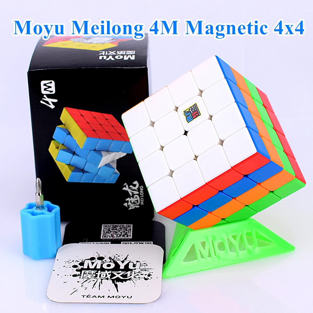 Cubo MAGICO 4x4 MOYU Meilong STICKERLESS ORIGINALE SPEEDCUBE Magic Cube NUOVISSIMA 