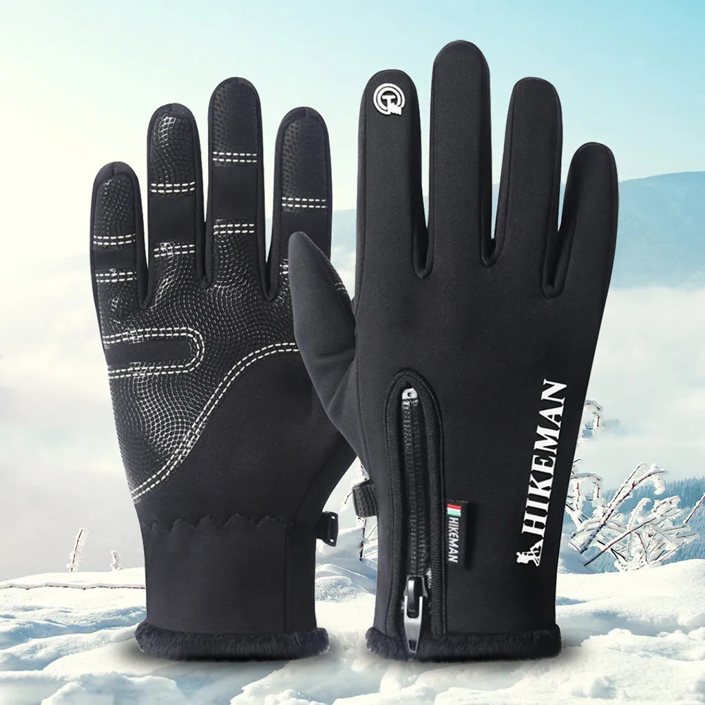 Winter Cycling Gloves With Wrist Support Touch Screen Bicycle Outdoor Sports Anti-slip Windproof Bike Full Finger | Спорт и