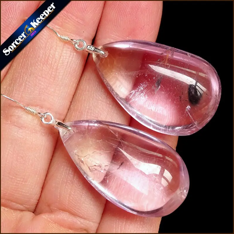 

Genuine 925 Sterling Silver Amethyst High Grade Drop Earrings Purple Fine Jewelry Gift for Woman 100% Natural Gem Stone TS887