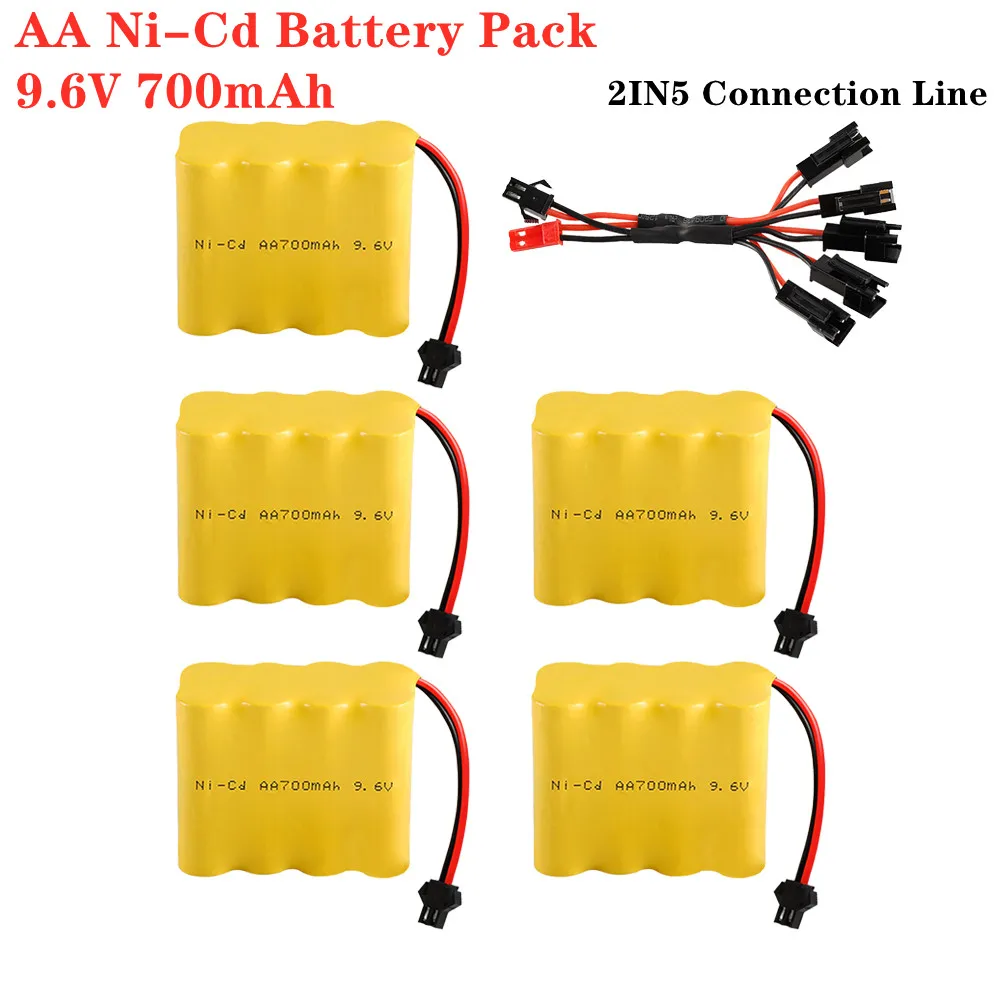 9.6 V 700Mah Ni-Cd Accessori Per Auto Ricaricabili Batteria + 9.6 V Caricabatterie Set Per Rc Toy Car Robot Tank Train Rc Boat Gun Part 9.6 V