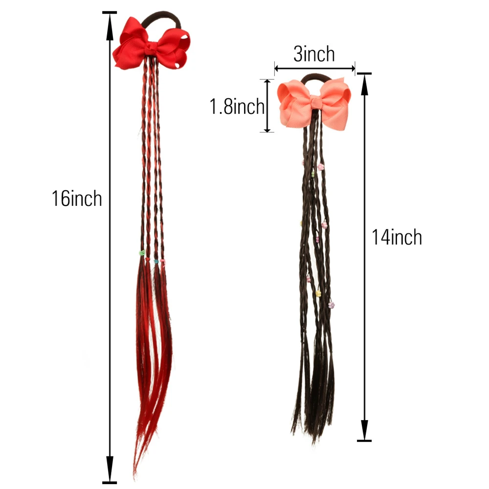 20 Styles Girls Unicorn Bow Twist Wig Headband Elastic Hair Band Braided Headwear Ponytail Holder Headdress 4