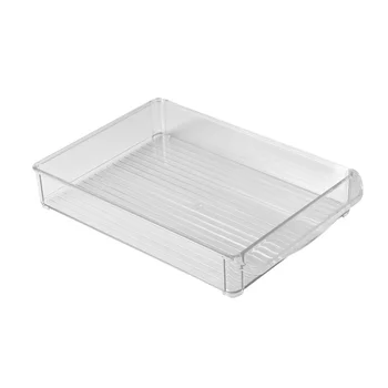 

Stackable Kitchen Storage Organizer Food Storage Bin Trays with Pull Front Handle for Refrigerators Freezers Cabinets Drawers(B