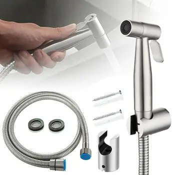 

2020 New Stainless Steel Toilet Hand Held Bidet Faucet Sprayer Sprayer Gun Toilet Spray For Bathroom Self Cleaning Shower Head