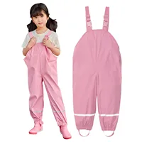 1-9 Years Old Kids Rain Pants Outdoor Waterproof Rainwear Baby Boy Girl Dungarees Windproof Waterproof Mud Jumpsuit Clothes 5