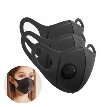 

3/6 Pcs Face Mask Respirator Dust Mask Anti Air Pollution PM2.5 Filter Breath Valve Washable Reusable Mouth Facial Masks Unisex