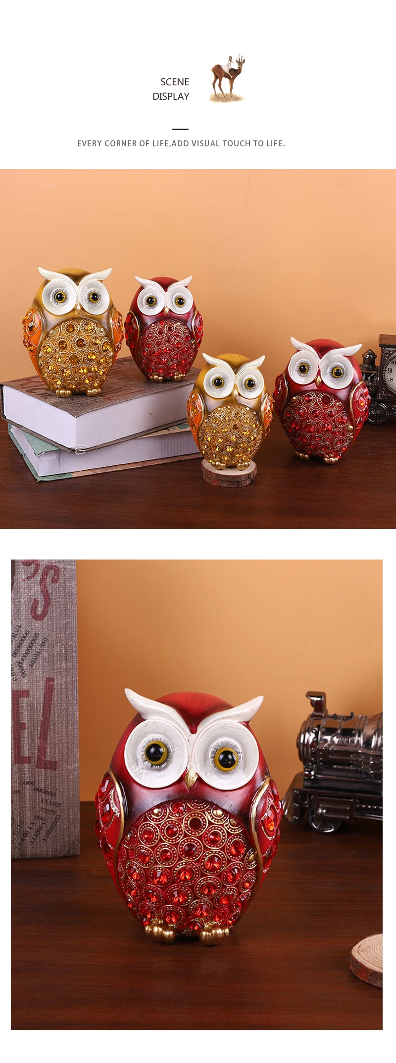 Figurine Hibou En Bronze Art Déco - Sculpture Sur Piédestal En Pierre Obsidienne