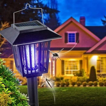 

Solar Power Bug Zapper Electronic Mosquito Killer Lamp Outdoor Fly Pest Insect Killer Trap Lamp Waterproof For Home Garden Patio