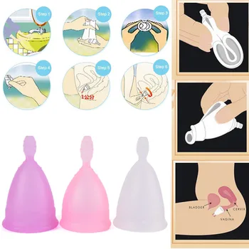 

Medical Silicone Menstrual Cup Women Period Cup Feminine Hygiene Menstrual Silicone Cup Container Care For Female Health