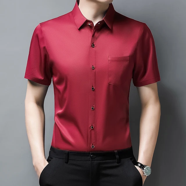 Short Sleeve Casual Shirts Men Slim Fit 