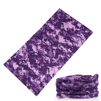 

Purple Camouflage Scarf Buffe Multi Use Cycling Bandanas Headwear Tube braga cuello Face Shield Mask Baff Camo Kerchief Hijab