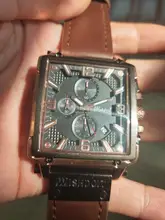 Reloj deportivo para hombre, cronógrafo de cuarzo, con Esfera Grande cuadrada de cuero, marca superior de lujo, a la moda, resistente al agua, nuevo, 2021