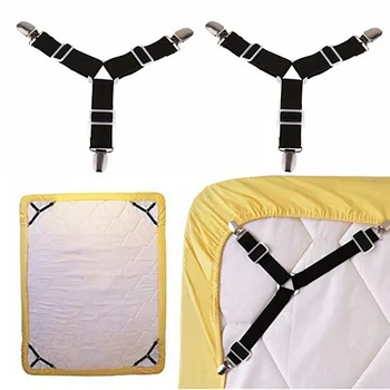 

2pcs/set Suspender Holder Bed Mattress Sheet Straps Clips Grippers Fasteners