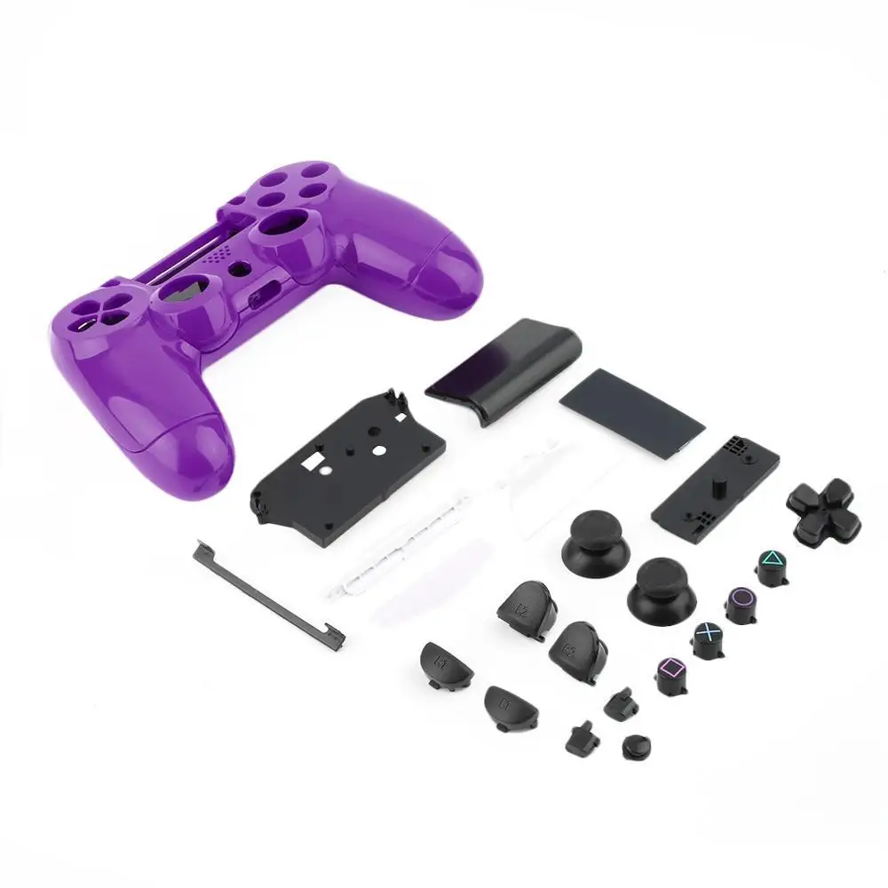 Purple Геймпад Корпус в виде ракушки W/пуговицы комплект для PS4 ручка Крышка Чехол, белый, пурпурный, лидер продаж - Цвет: Purple