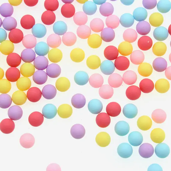 2000pcs 6mm acrylic Beads no hole candy color decoration mini frosted balls jewelry making DIY accessories