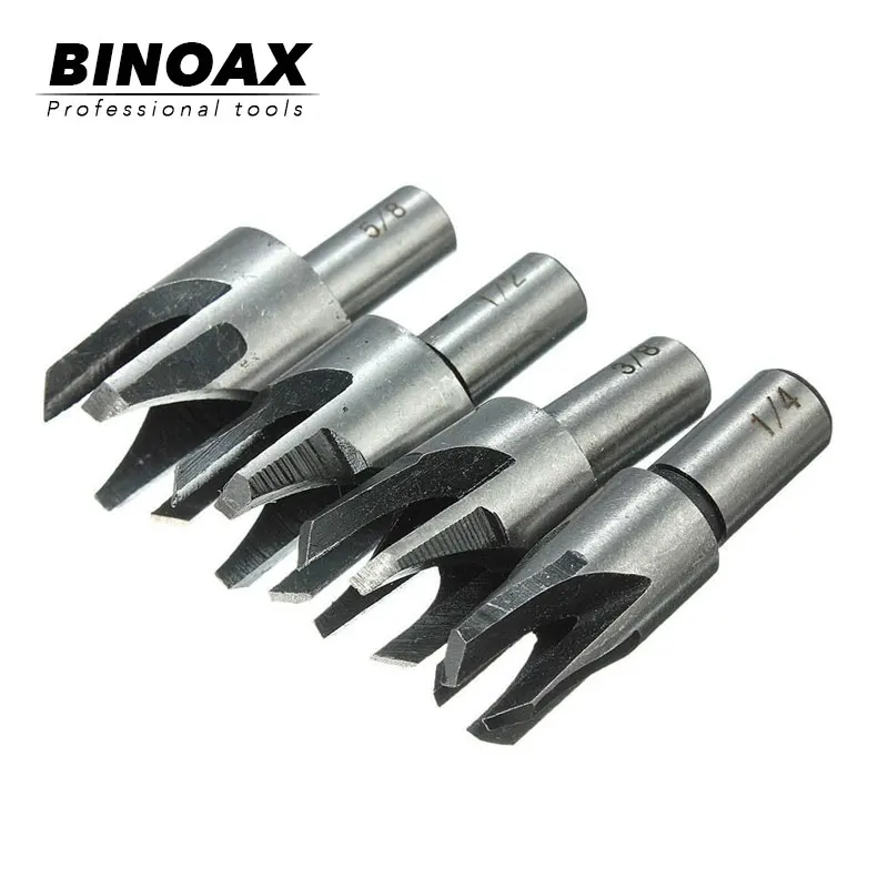 TL01037 Binoax 4 шт./лот Plug Фрезерное сверло набор 1/" 3/8" 1/" 5/8" Деревообработка деревянная вилка режущие инструменты - Цвет: TL01037