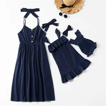 

Mother Daughter Dresses Summer Family Look Sleeveless Mom And Daughter Dress Mommy And Me Clothes Family Matching Outfit Clothes