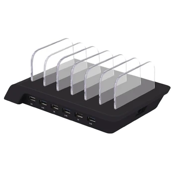 

6 Port Usb Charging Station Universal Desktop Tablet And Smartphone Multi-Device Hub Charging Dock For Iphone, Ipad, Galaxy, Tab