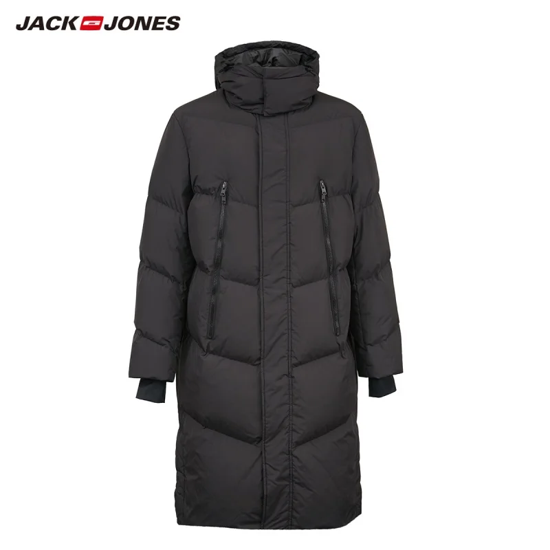 JackJones Мужская Зимняя Повседневная Длинная Куртка с капюшоном Уличная одежда