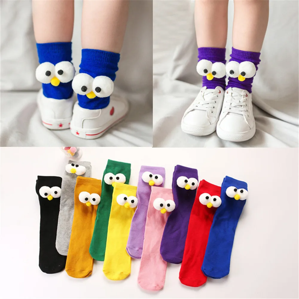 

1Pair Unisex Cotton Fashion Baby Big Eyes Socks Soft Non-slip Spring Autumn Cute Infant Socks Kids Socks For 0-3Y 15 Types