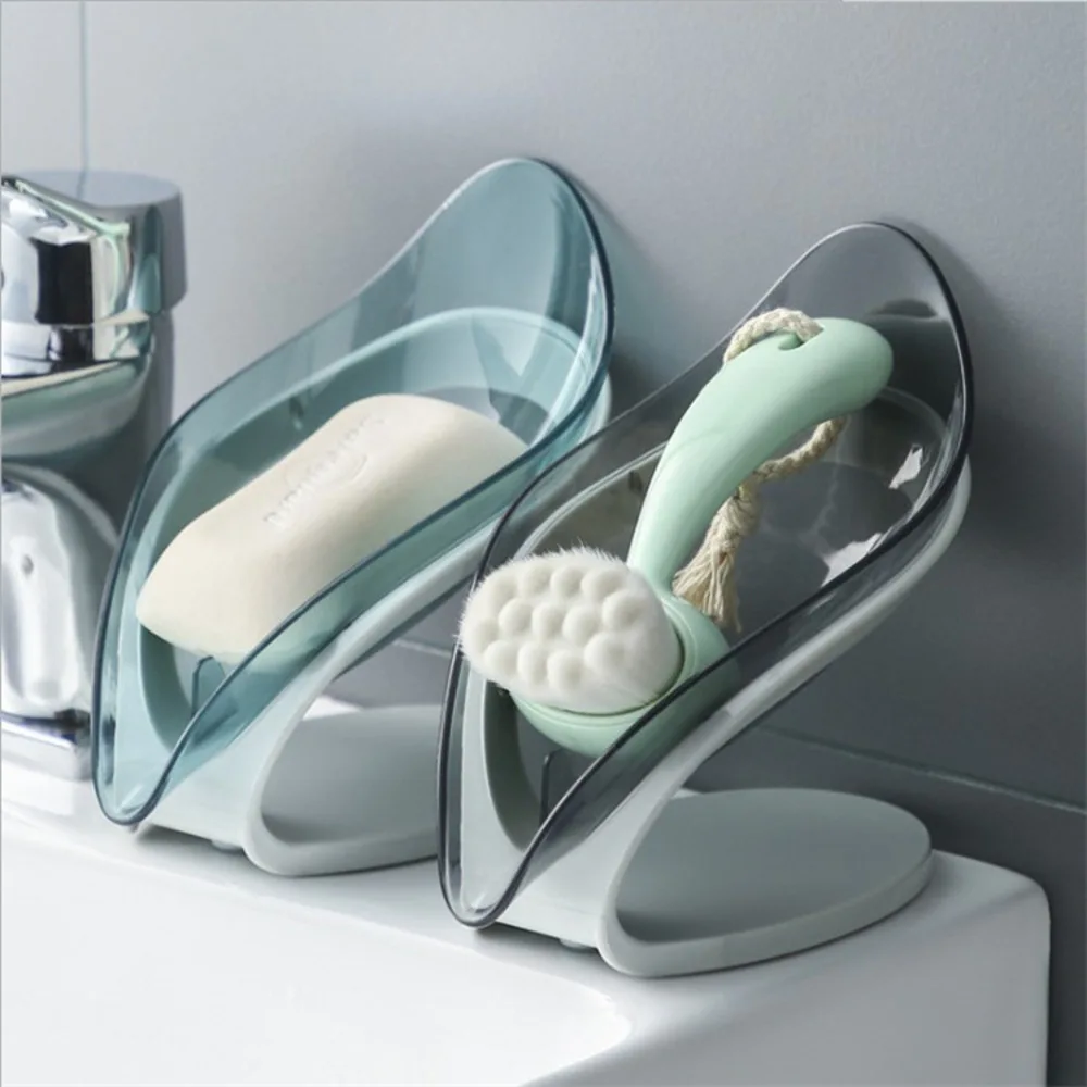 Nordic Style Soap Box Leaf-Shaped Box Water Drain Soap Holder Box Bathroom Shower Plate Tray Bathroom Supplies Bathroom Gadgets